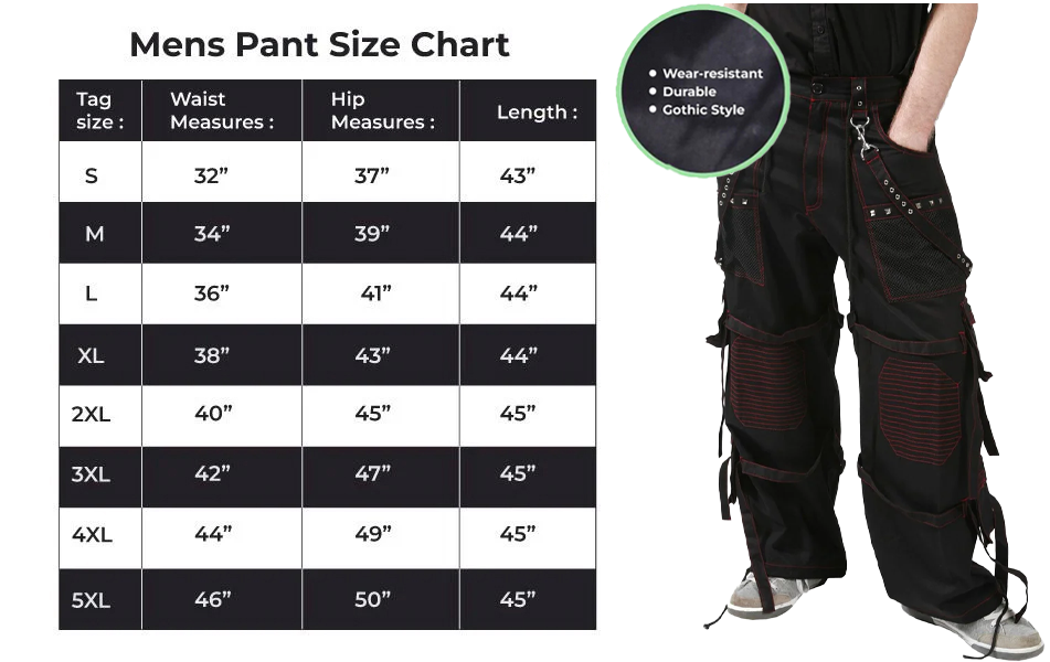 Extreme Bondage Skater Gothic Punk Rocker Cyber Goth Steampunk Biker Pant