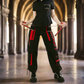 Men's Gothic Handmade Bondage Trouser Punk Rock Transformer Black Red Gothic Pant/USA/Pants