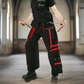 Men's Gothic Handmade Bondage Trouser Punk Rock Transformer Black Red Gothic Pant/USA/Pants