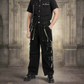 Men's Gothic handmade Bondage Reflective Men Pant 6 pockets Punk Rock Trouser Pant Shorts