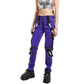 Men Gothic Bondage Reflective Men Pant Alternative Punk Rock Emo Pant Electric Pants Purple/USA