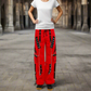Gothic Bondage Handmade Men Pant Alternative Punk Rock Transformer Trouser Red Baggy/ Pants