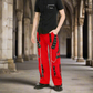 Gothic Bondage Handmade Men Pant Alternative Punk Rock Transformer Trouser Red Baggy/ Pants