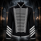 Prime Quality Handmade Men's Gothic Military Hussar Jacket Black Silver/USA
