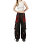 Gothic Extreme Bondage Skater Red & Black Punk Rocker Cyber Steampunk Biker Pant