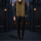 Premium Men's Designer Stylish Casual Brocade Gold Vest /Usa Sizes