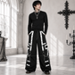 Gothic Men Handmade Bondage Gothic Cyber Pant Chain Techno Rock Punk Shorts Trouser Pants USA