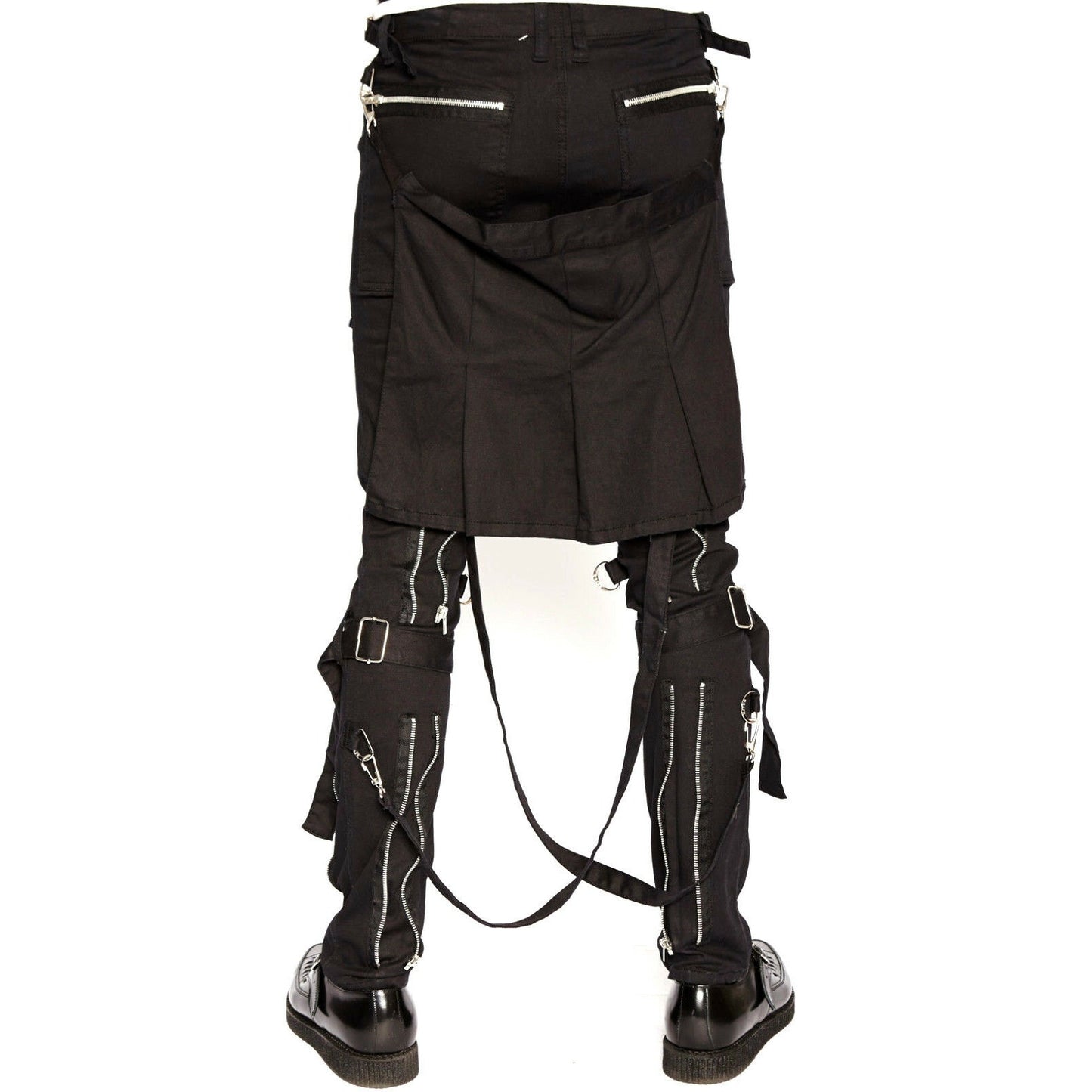 Extreme Bondage Gothic Punk Rocker Cyber Goth Steampunk Biker Pants/Emo