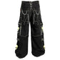 Gothic Bondage Black Lime Big Skull Men Pant Alternative Punk Rock Jeans Emo Trouser Pant Shorts/USA