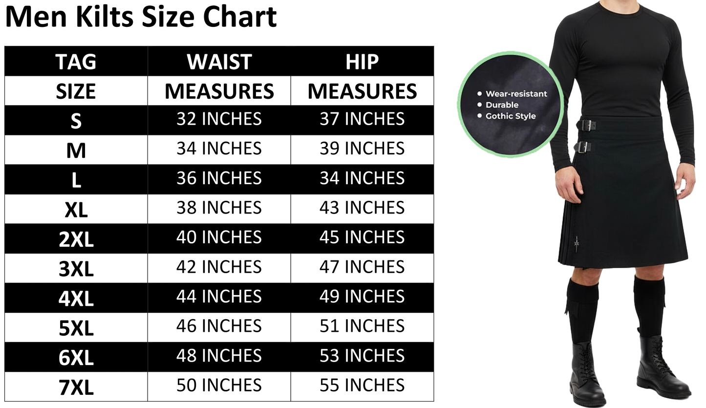 Men's 6 Yard Scottish Traditional Kilts Tartan Highland Kilt