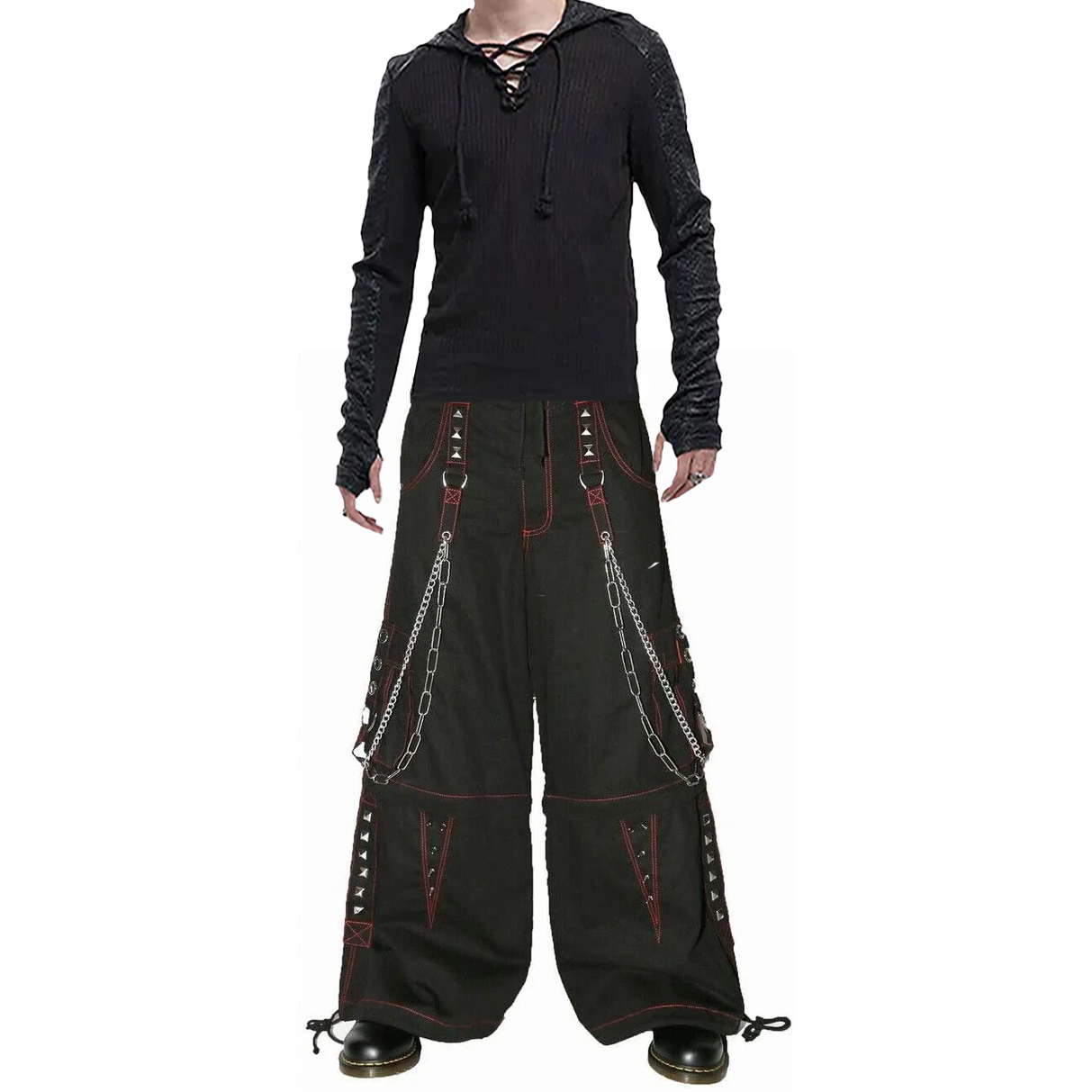 Gothic Extreme Bondage Skater Gothic Punk Rocker Cyber Goth Steampunk Biker Emo Black Dagger Trouser Pant Shorts USA