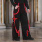 Prime Quality Handmade Gothic Bondage Men Pant Alternative Punk Rock Red/Black Emo Trouser Pant ShortsUSA