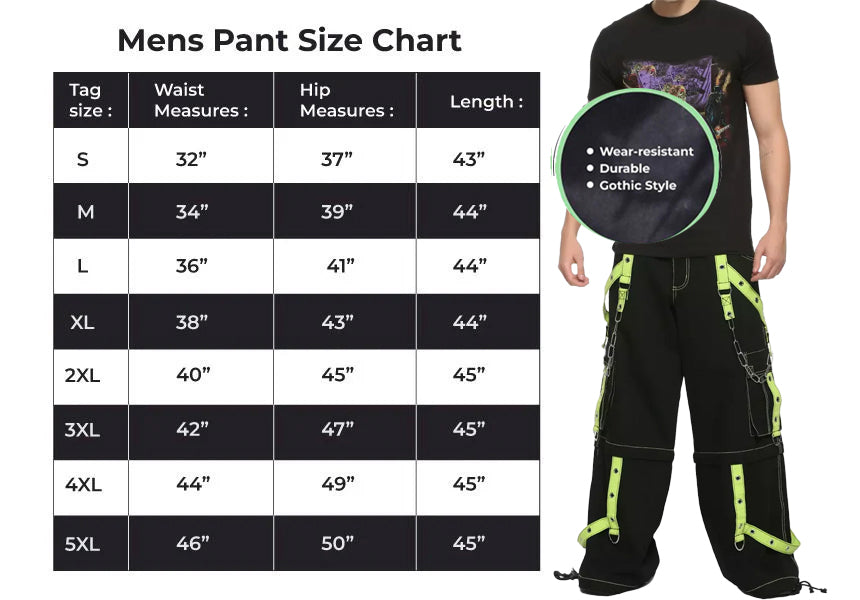 Prime Quality Handmade Gothic Bondage Men Pant Alternative Punk Rock Limelight Symbol Emo Trouser Pant Shorts USA