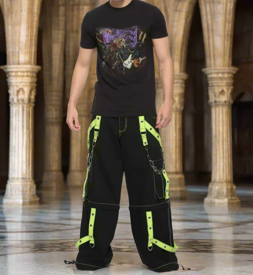 Prime Quality Handmade Gothic Bondage Men Pant Alternative Punk Rock Limelight Symbol Emo Trouser Pant Shorts USA