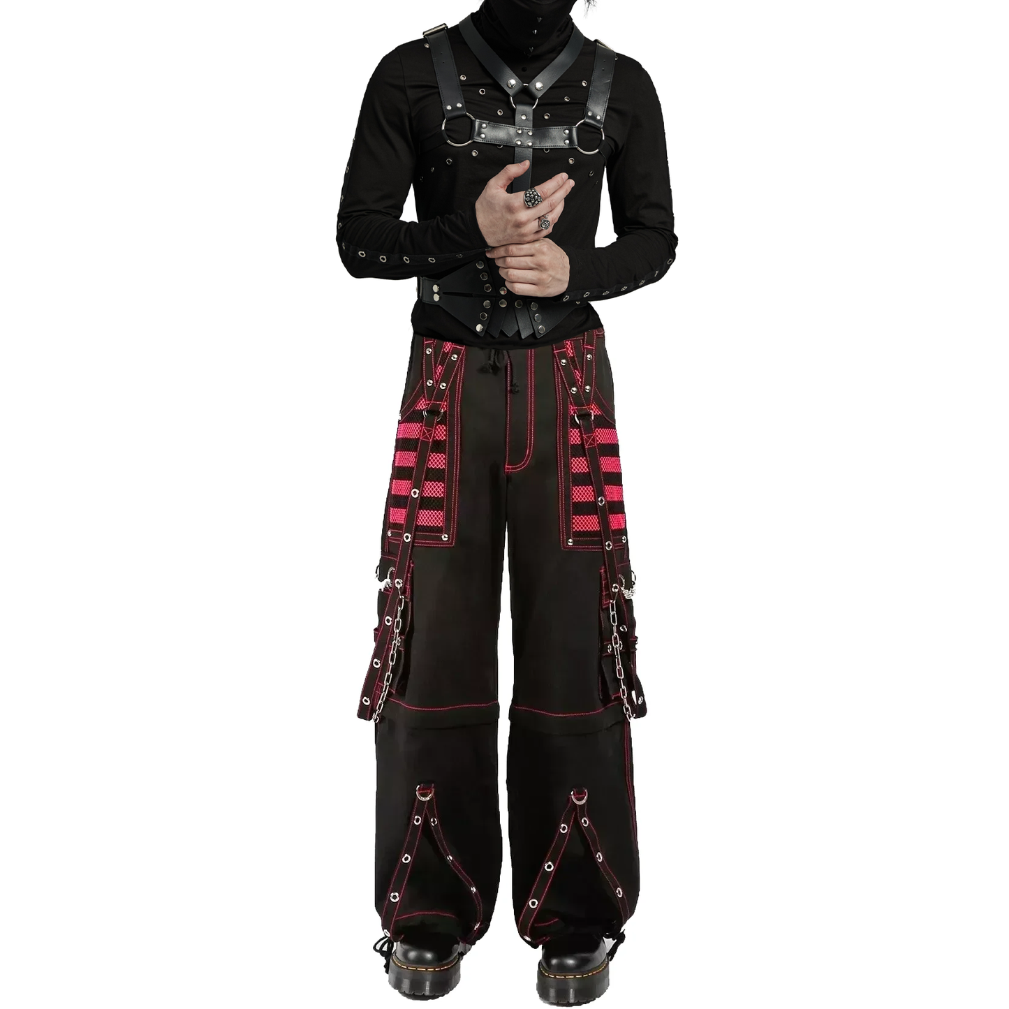 Gothic Extreme Bondage Skater Gothic Punk Rocker Cyber Goth Steampunk Biker Pant