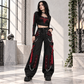 EXTREME BONDAGE GOTHIC PUNK ROCKER CYBER GOTH RED & BLACK STEAMPUNK BIKER PANTS