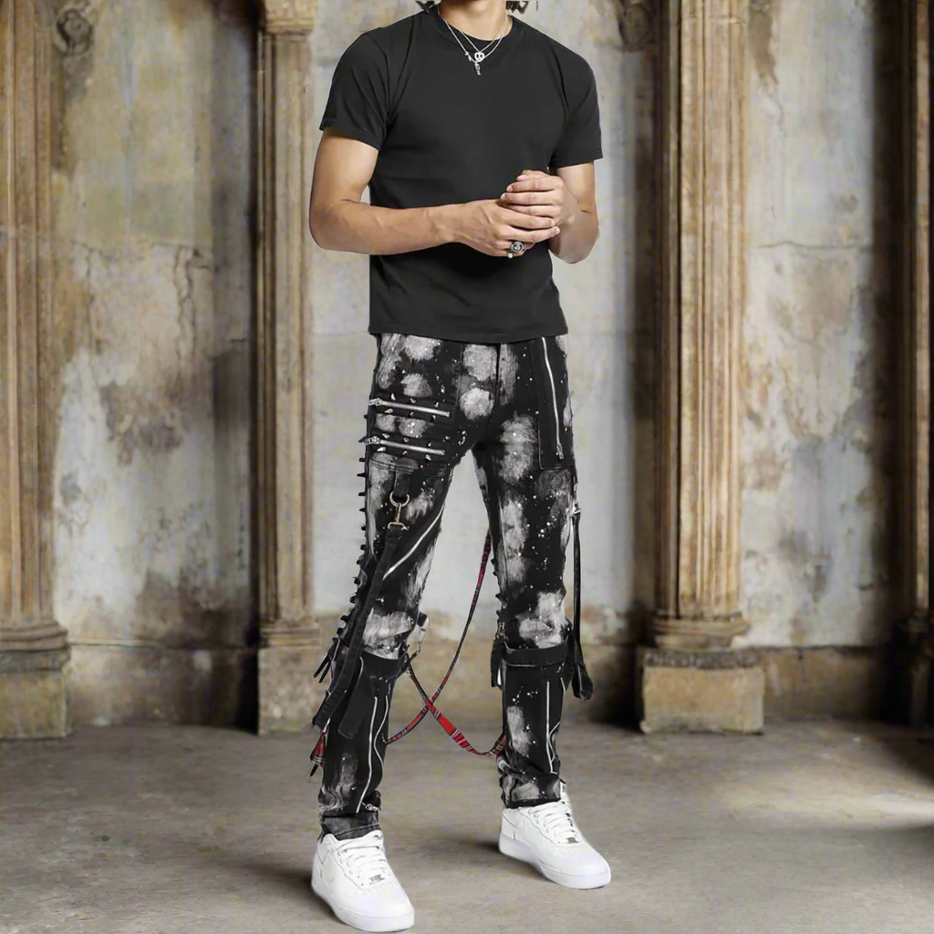 Prime Quality Handmade Men Gothic Bondage Day Walker Pant Alternative Punk Rock Bleach Emo Pants USA