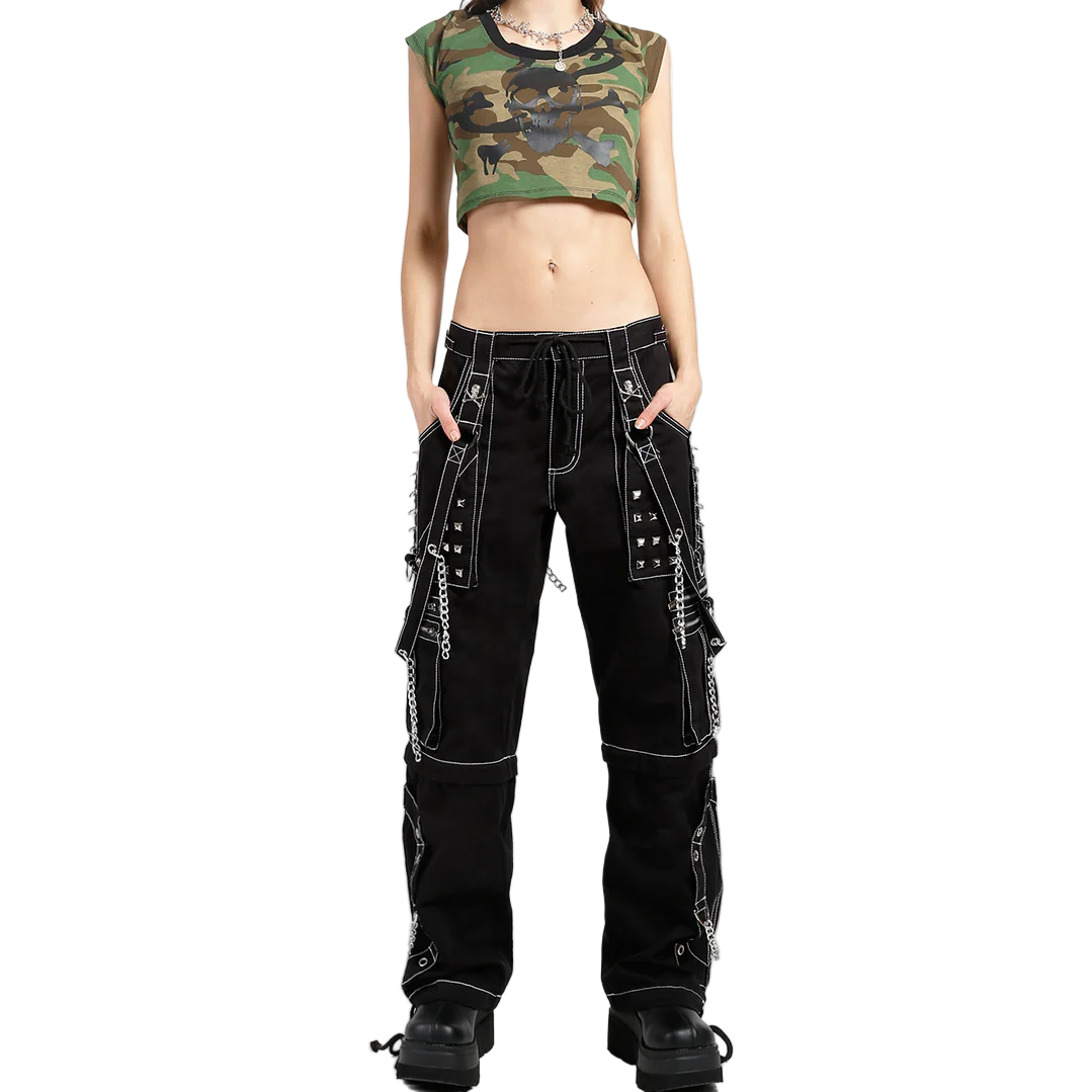 Prime Quality Gothic Men's Black Bondage Gothic Cyber Pant Chain Techno Rock Punk Shorts Trouser Pants USA
