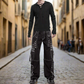 Prime Quality Gothic Men's Black Bondage Gothic Cyber Pant Chain Techno Rock Punk Shorts Trouser Pants USA