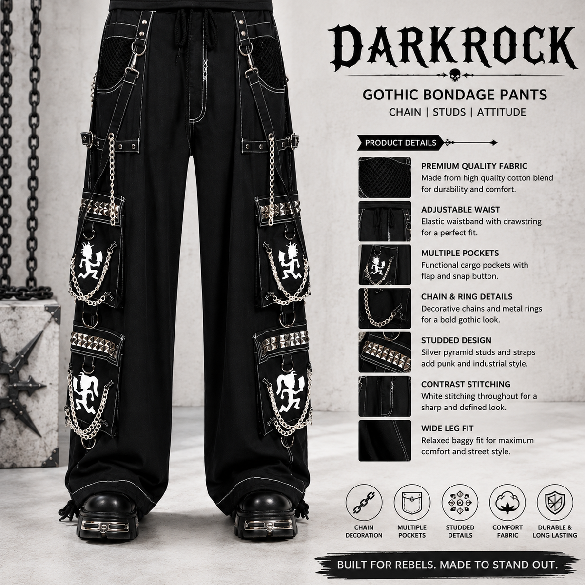 Jeans Apocalyptic Punk Pants Emo Pant/Insane Clown Posse Hatchet Man