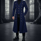 Men's Cotton Twill Steampunk Jacket Goth Victorian Military Style Trench Coat