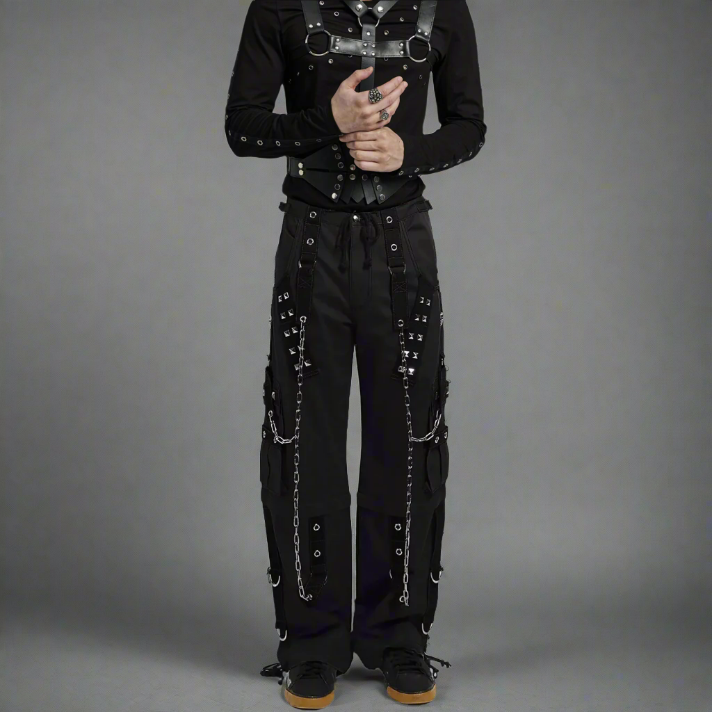 Gothic Dark Cuff Pants Black