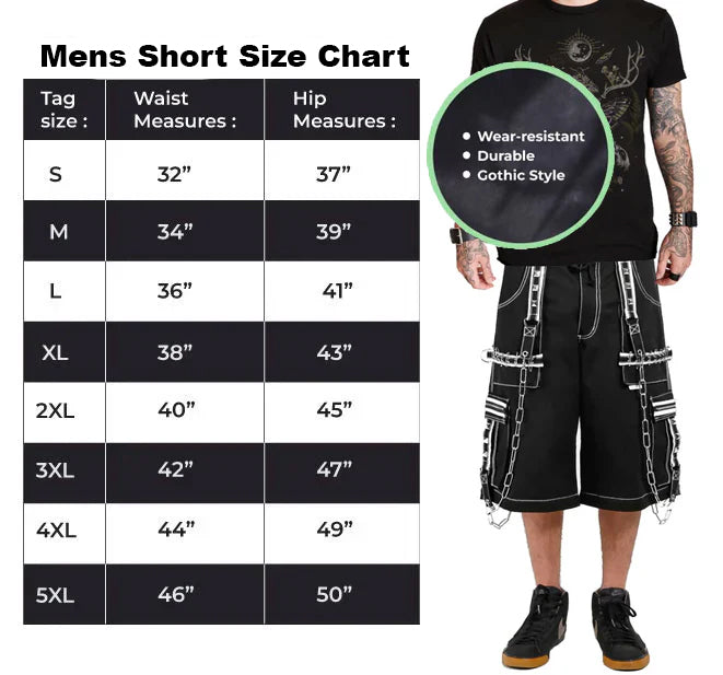Gothic Apocalyptic Punk Emo Shorts Crazy Piper Gothic Cyber Shorts