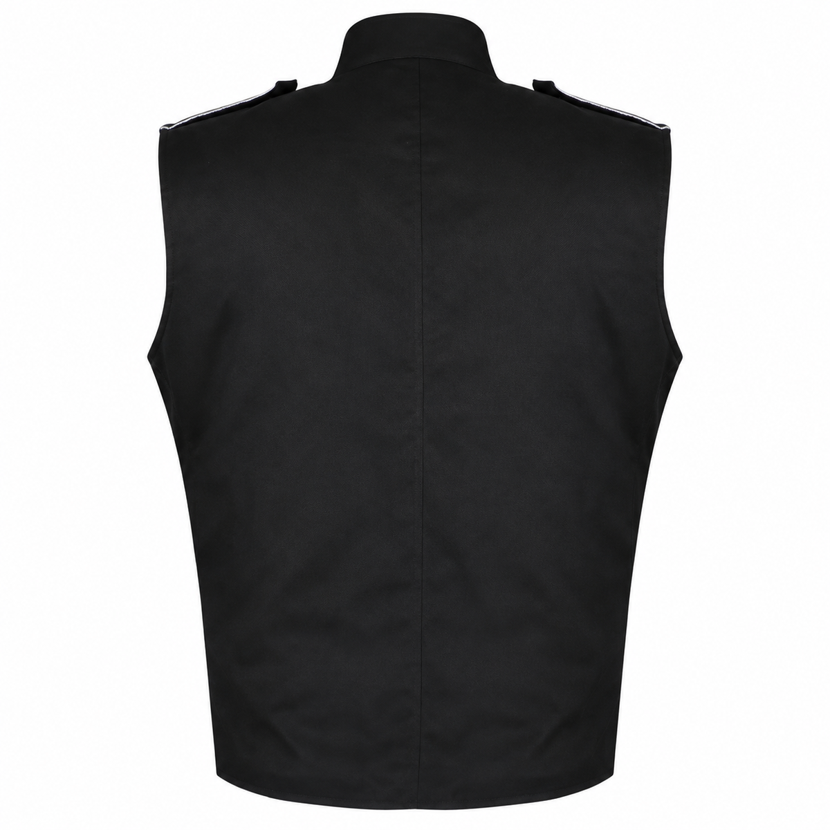 Men's Military Hussar Sleeveless Black Vest Black &amp; Silver Jacket Usa