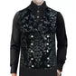MEN'S VICTORIAN GENTLEMAN'S ARISTOCRAT VEST TAPESTRY STYLISH CASUAL VEST SILVER BLACK