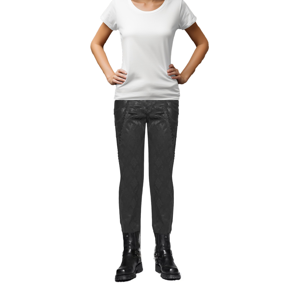 Gothic Punk Rave Mens Gothic Aristocrat Jacquard Dress Pants