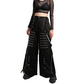 Gothic Men Black Goth Monster Studs Goth Punk Rock Pants