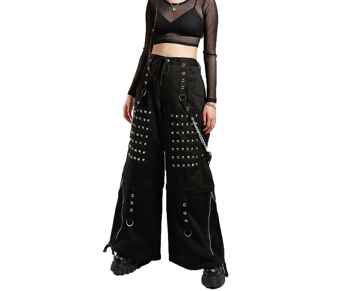 Gothic Men Black Goth Monster Studs Goth Punk Rock Pants