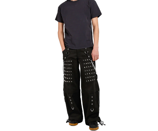Gothic Men Black Goth Monster Studs Goth Punk Rock Pants