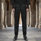 Men's Black Brocade Victorian Dress Pant Trouser/Black Gothic Pants