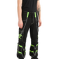 New Biohazard Men Gothic Black Lime Bondage Reflective Biohazard Symbol Pant Alternative Punk Rock Trouser Shorts