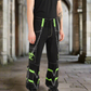 New Biohazard Men Gothic Black Lime Bondage Reflective Biohazard Symbol Pant Alternative Punk Rock Trouser Shorts