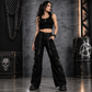 Men Handmade Gothic Bondage Trouser Grey Thread Cyber Pant Punk Shorts Metal Studs Pants/Gothic Pant