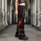 Gothic Bondage Black Skull Zip Off Pants Black Amp Red Alternative Punk Rock Emo Trouser Pant/Usa