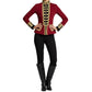 New Women's Red Wool French Terry Officer's Military Band Jacket