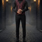 Men's Gothic Waistcoat Vest Red Paisley Velvet Steampunk Regency/Victorian Suit Vest Steampunk