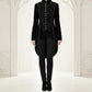 Women's Handmade Black Velvet Gothic Victorian Steampunk Gothic Long Coat