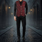 Premium Men's Designer Stylish Casual Brocade Red Vest /Usa Sizes