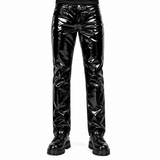 SKINNY JEANS BLACK GOTHIC SUPREME CHAOS VINYL PUNK REBEL PANTS