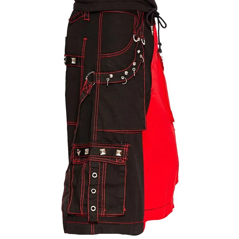 Men Bondage Trouser Punk Rock Transformer Baggy Black Split Shorts/Emo