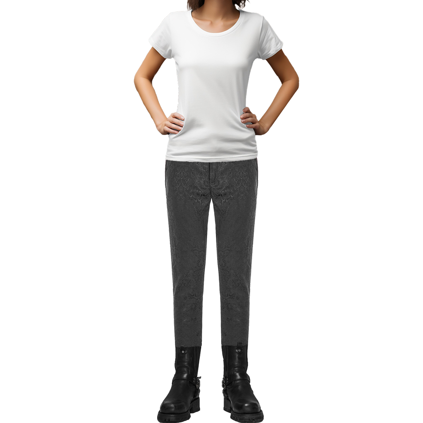 Gothic Men's Pants Trousers Black Brocade Maroon Velvet Steampunk VTG Vampire