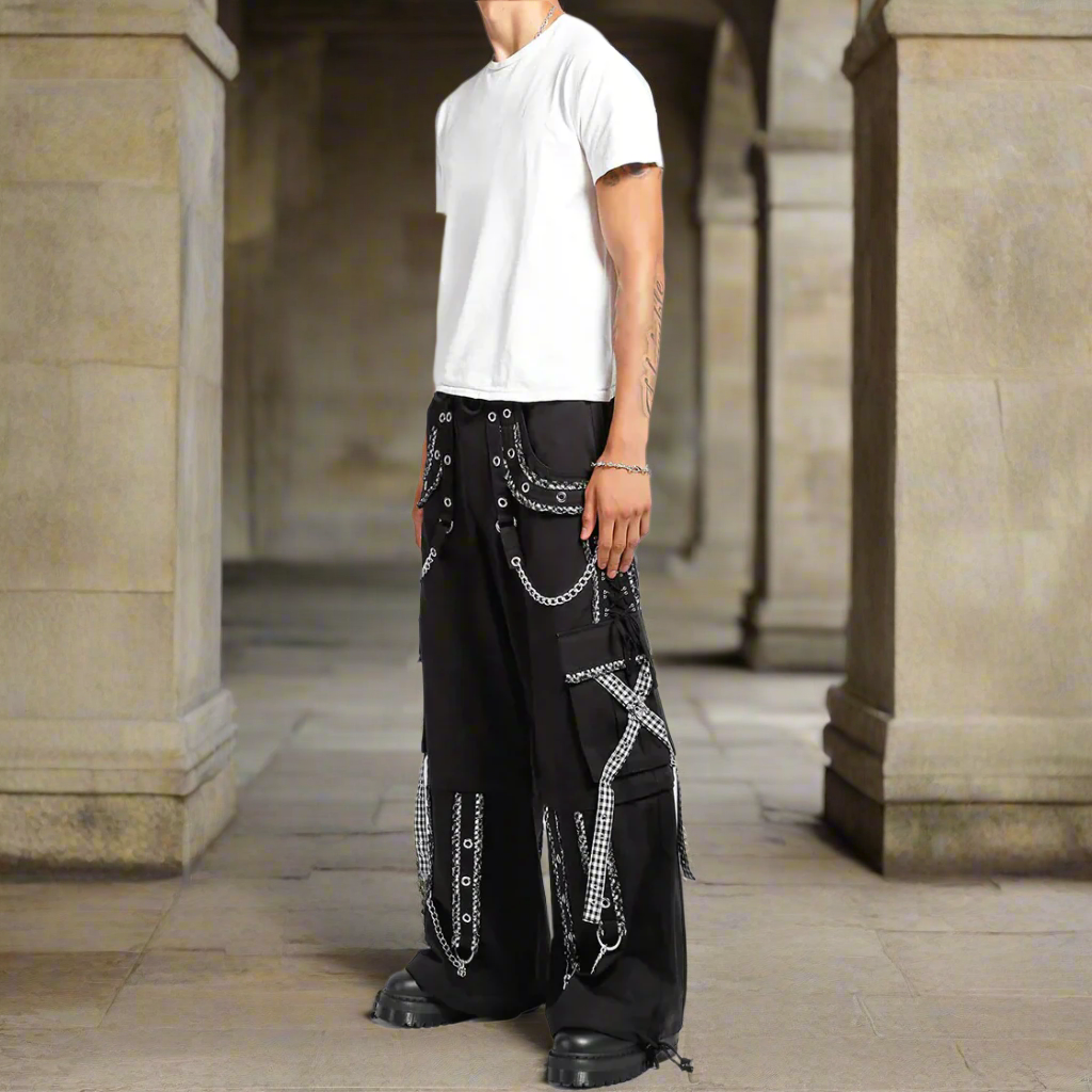 Gothic Men's Peep Dark Street Pant White