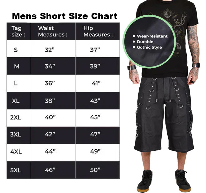 Gothic Men's Gothic Paimon Bondage Shorts