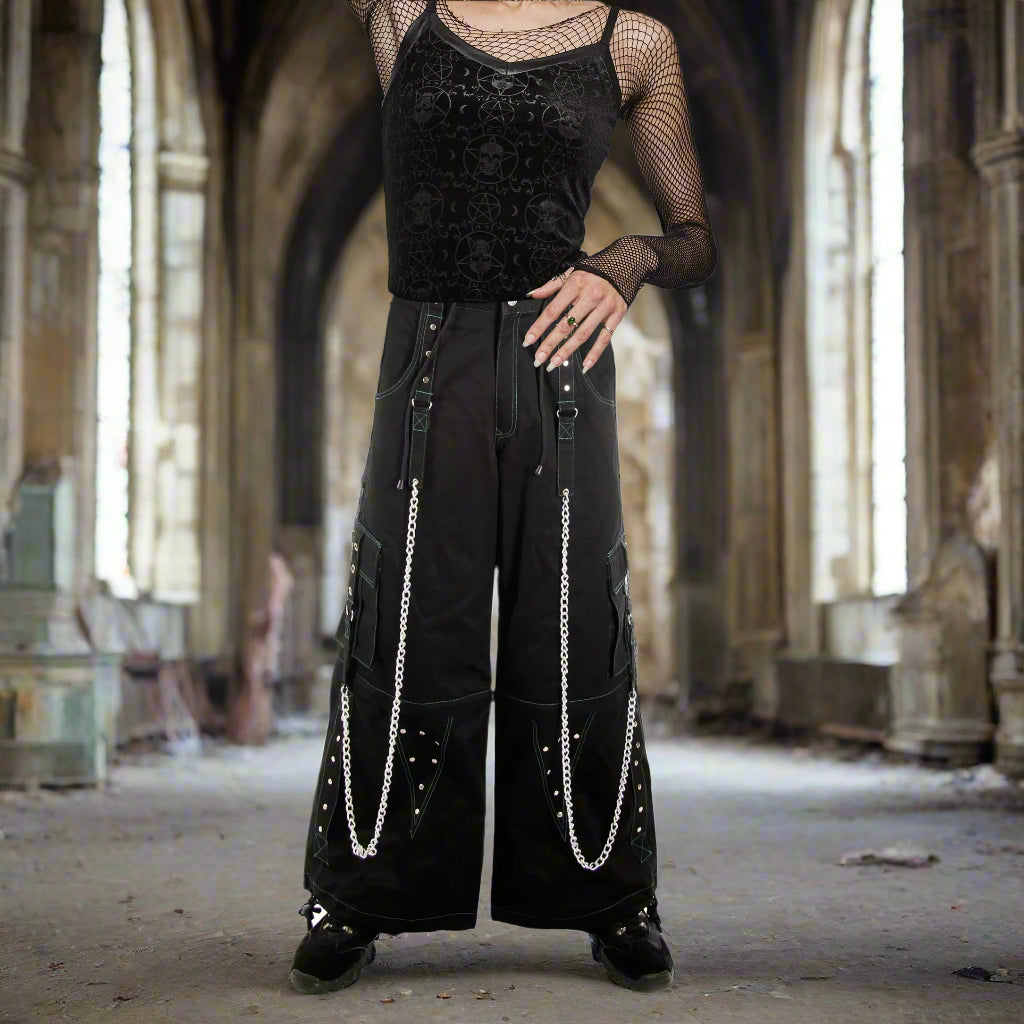 Gothic Men Gothic Cool Cyber Bondage Baggy Pants