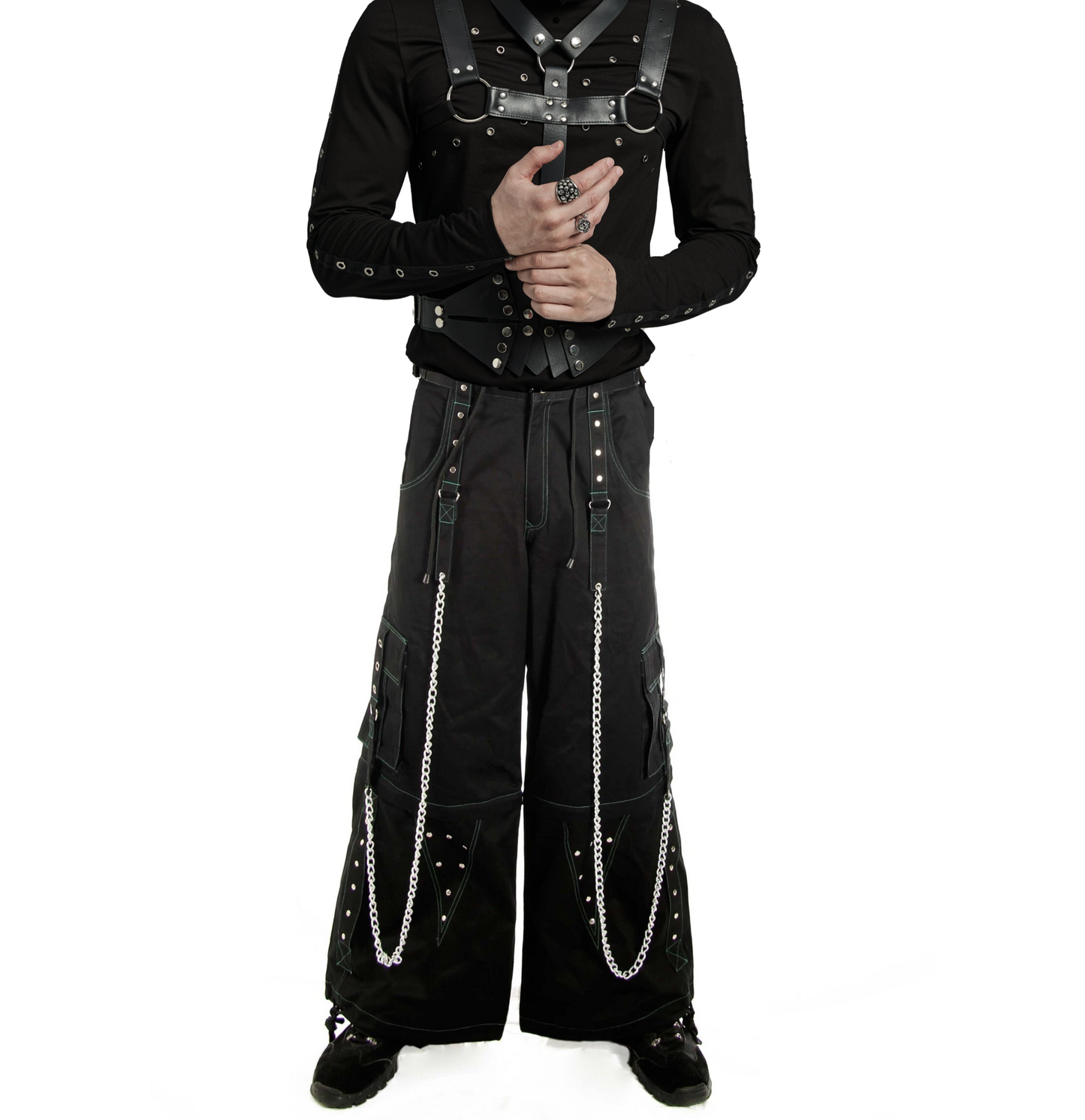 Gothic Men Gothic Cool Cyber Bondage Baggy Pants