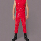 GOTHIC MEN RED BONE FIT PVC VINYL GLOSS FETISH ROCKER SKINNY JEANS PANTS